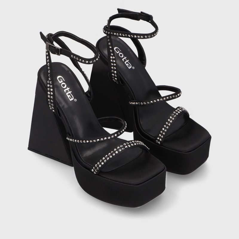 SANDALIA TACO NEGRA MUJER 36132 - 3
