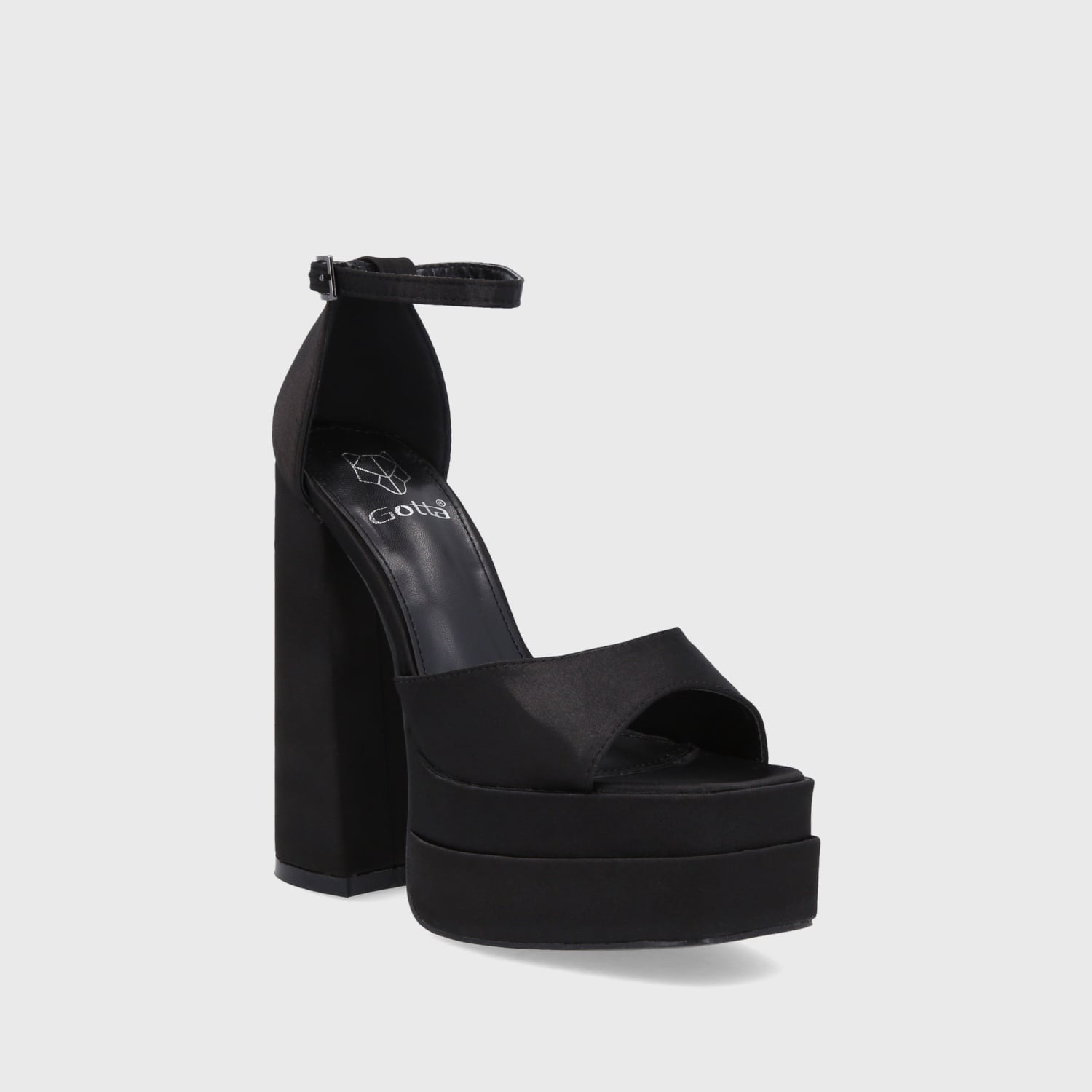 SANDALIA TACO NEGRA MUJER 25911 - 2