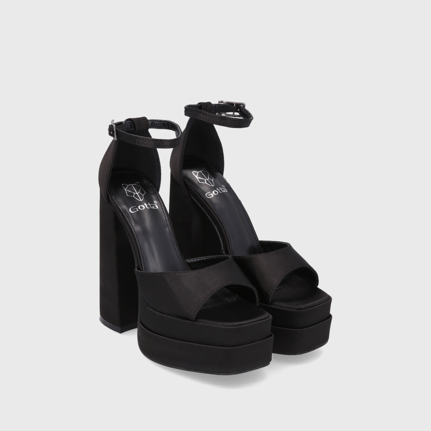 SANDALIA TACO NEGRA MUJER 25911 - 3