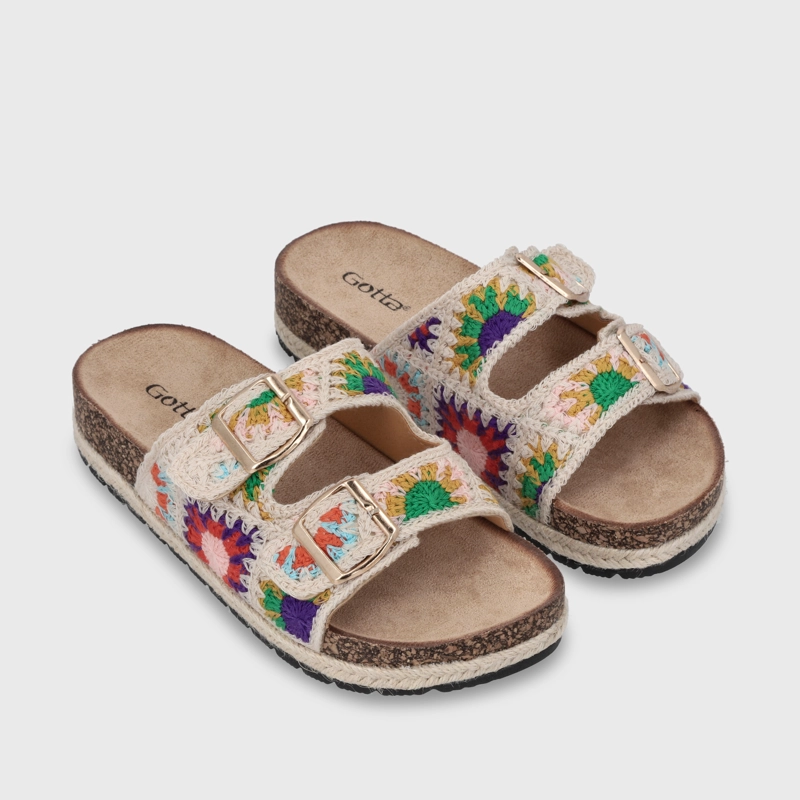 SANDALIA PLANO MULTICOLOR MUJER 52040 - 4