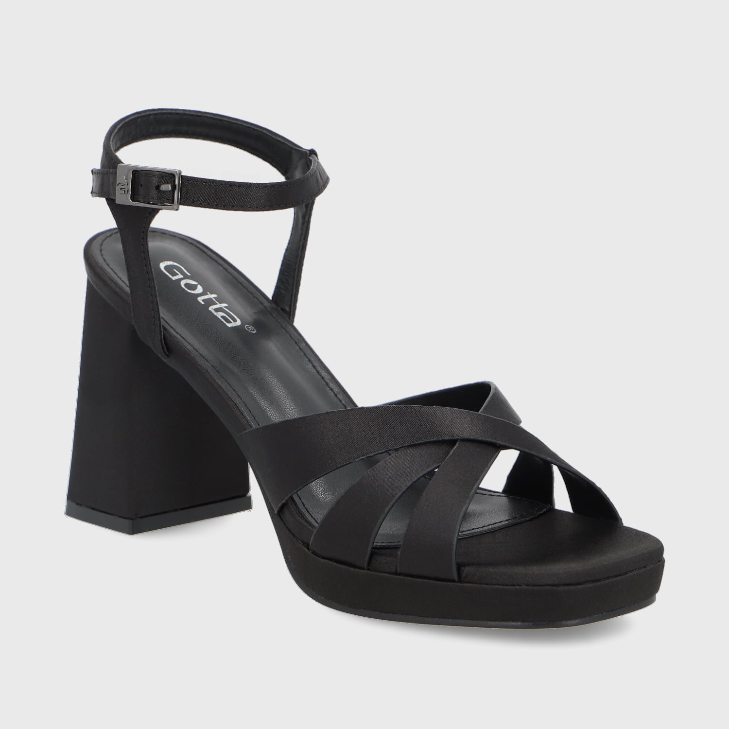 SANDALIA TACO NEGRA MUJER 45902 - 2