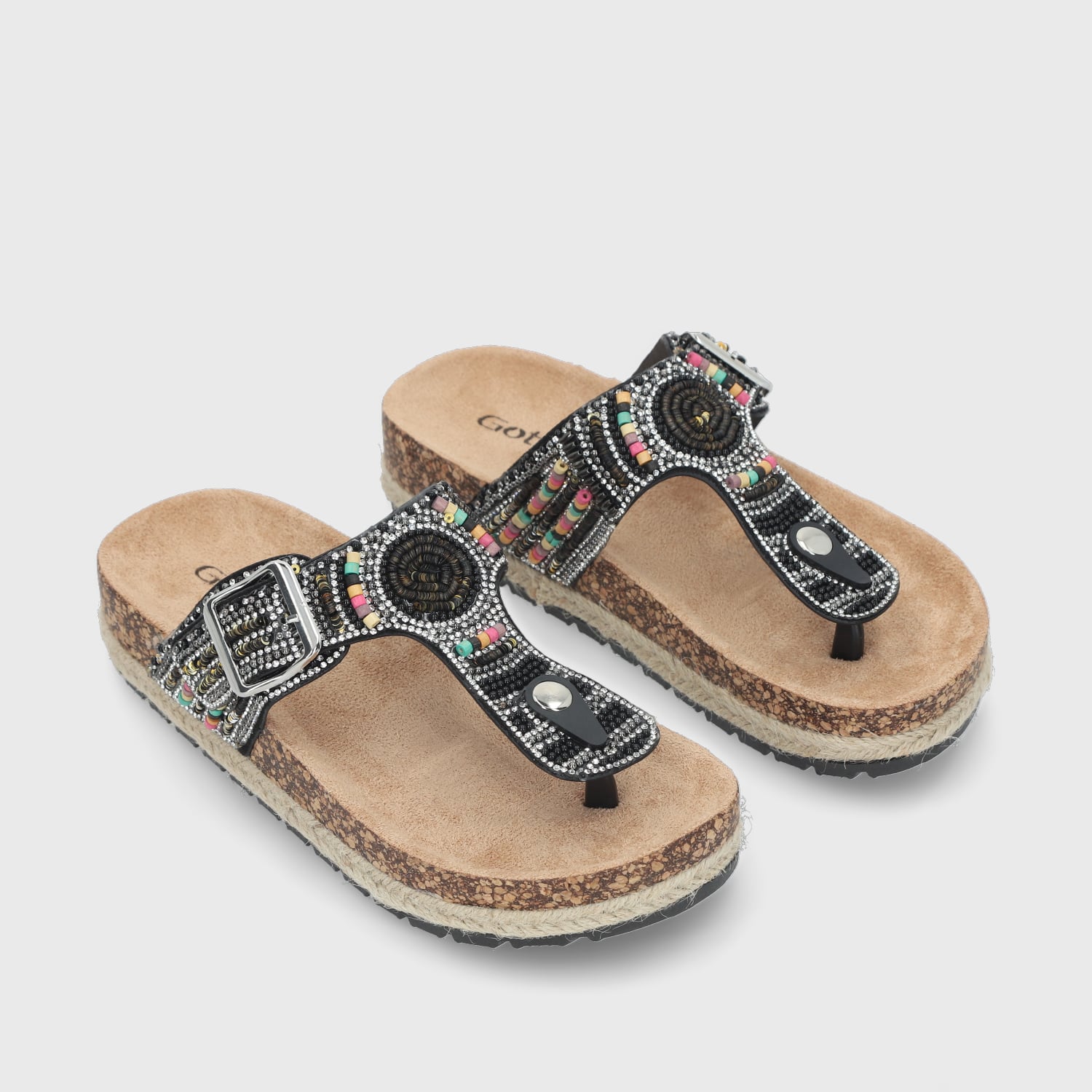 SANDALIA NEGRA MUJER 42011 - 3