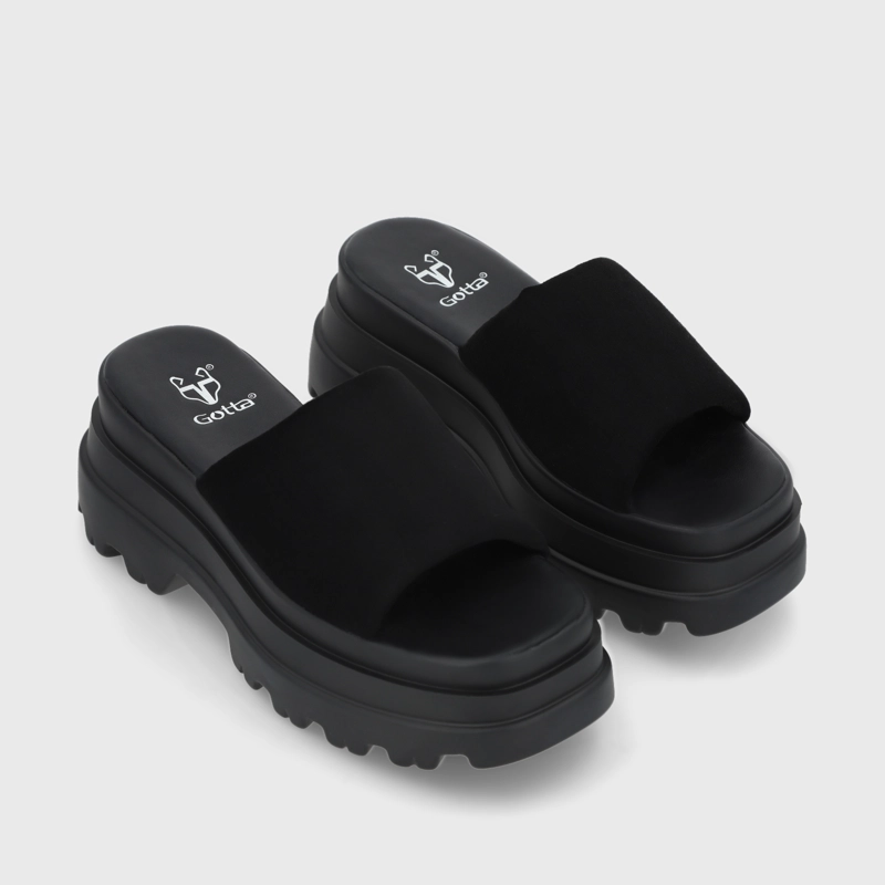 SANDALIAS MUJER GOTTA TEXTIL NEGRA PLATAFORMA 45731 - 3