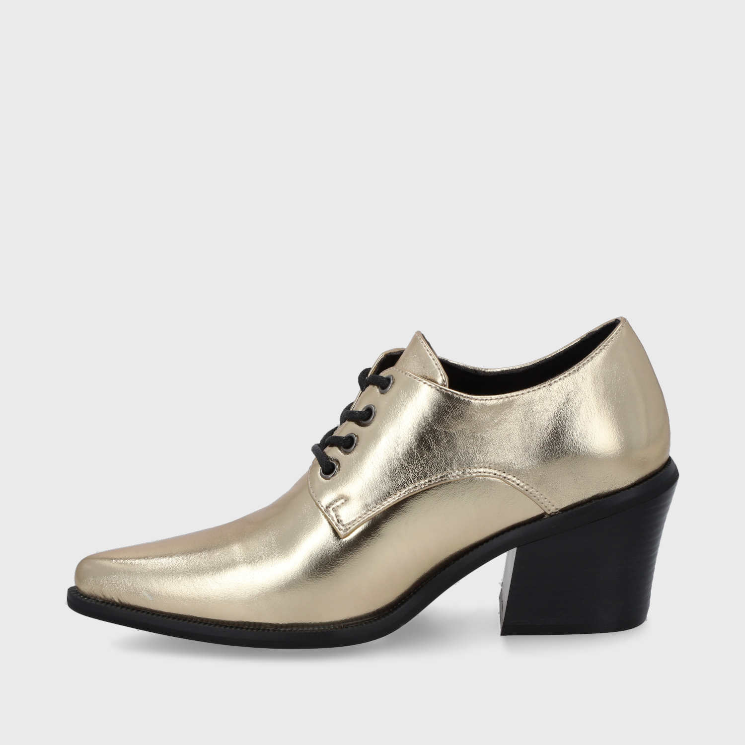 ZAPATO TACO DORADO MUJER 33763 - 4