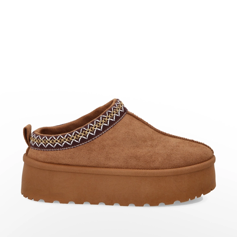 PANTUFLA MUJER GOTTA MICROFIBRA CAMEL PLATAFORMA 48112 - 1