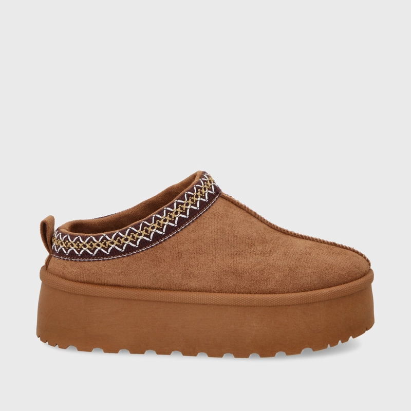 PANTUFLA MUJER GOTTA MICROFIBRA CAMEL PLATAFORMA 48112 - 2