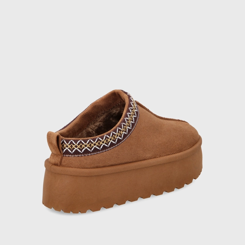 PANTUFLA MUJER GOTTA MICROFIBRA CAMEL PLATAFORMA 48112 - 6