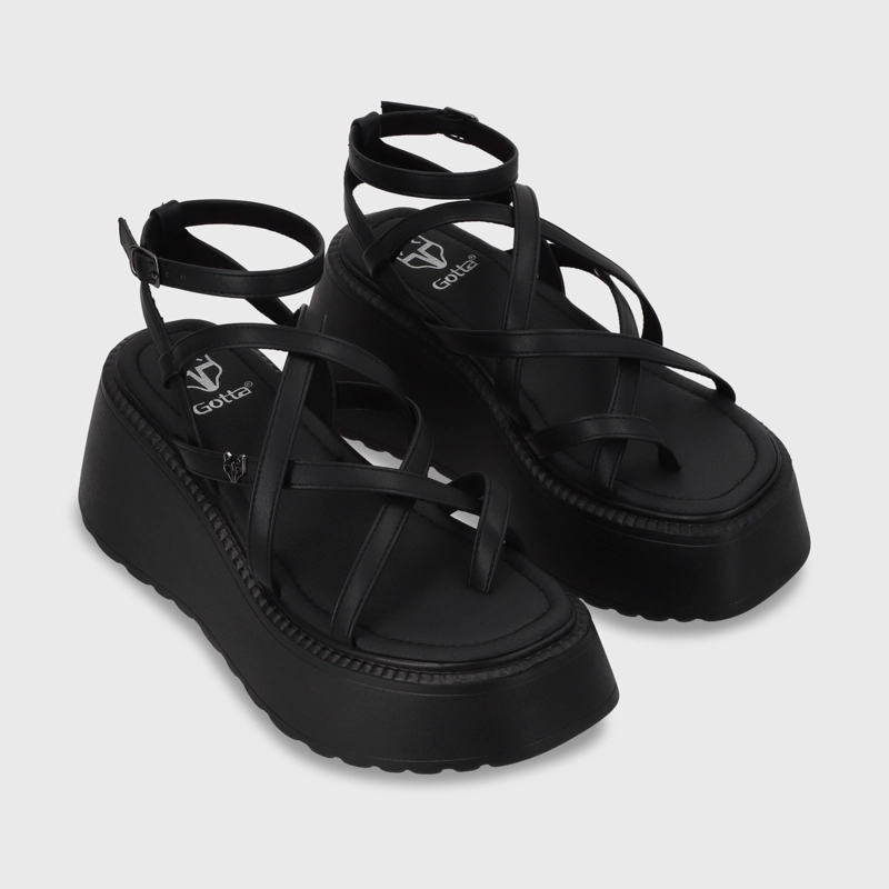 SANDALIA PLATAFORMA NEGRA MUJER GOTTA 53722 - 4
