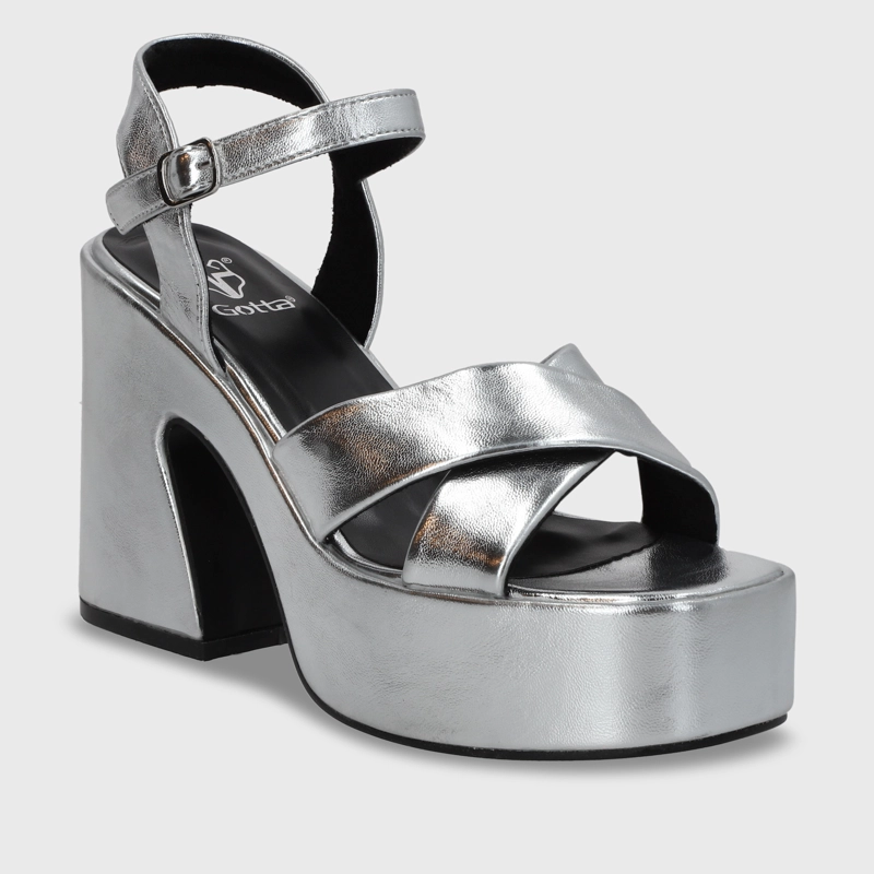 SANDALIA PLATAFORMA MUJER GOTTA PLATEADA 45701 - 3