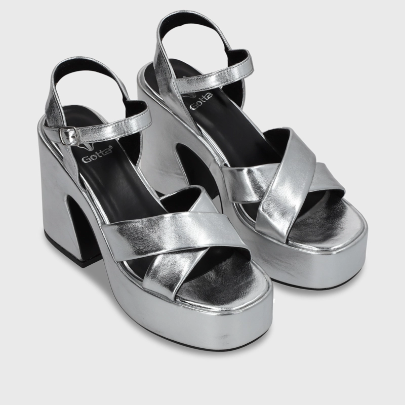 SANDALIA PLATAFORMA MUJER GOTTA PLATEADA 45701 - 4