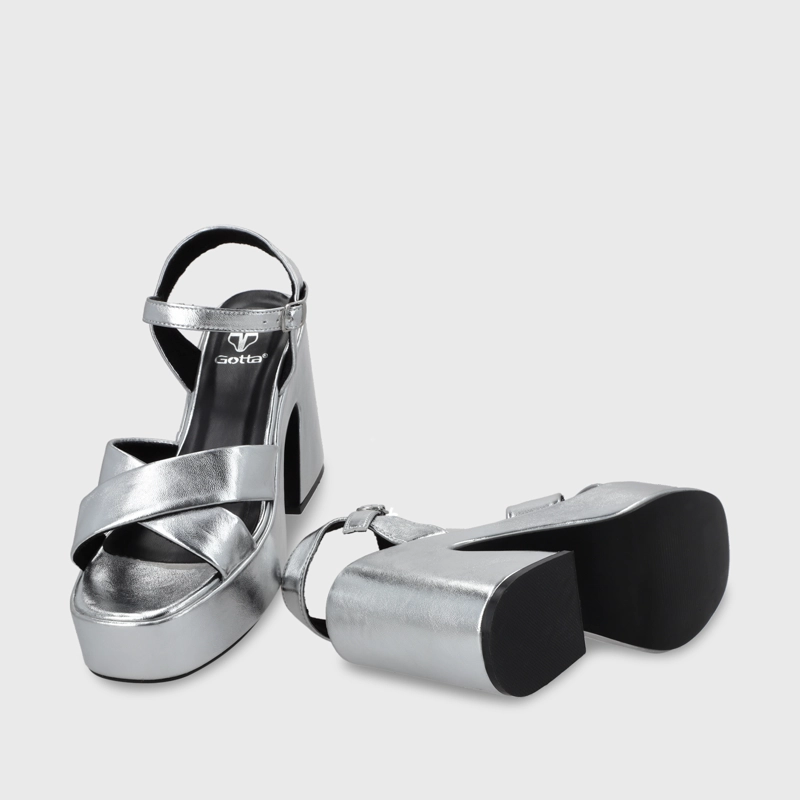 SANDALIA PLATAFORMA MUJER GOTTA PLATEADA 45701 - 8
