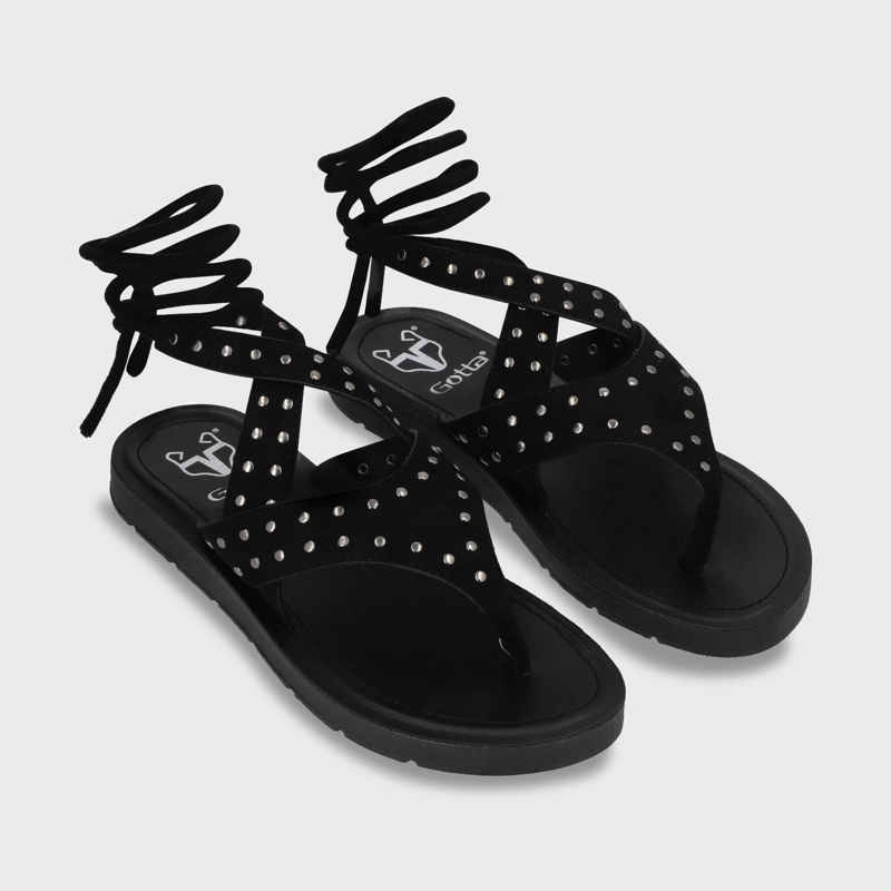 SANDALIA PLANO MUJER GOTTA NEGRO 13257 - 4