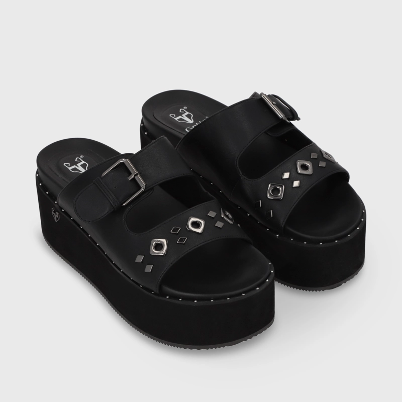 SANDALIA PLATAFORMA MUJER GOTTA NEGRO 1566D - 4