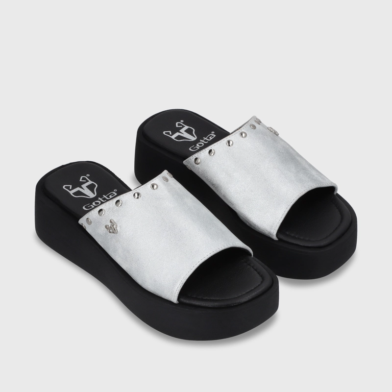 SANDALIA PLATAFORMA MUJER GOTTA PLATEADO 53730 - 4