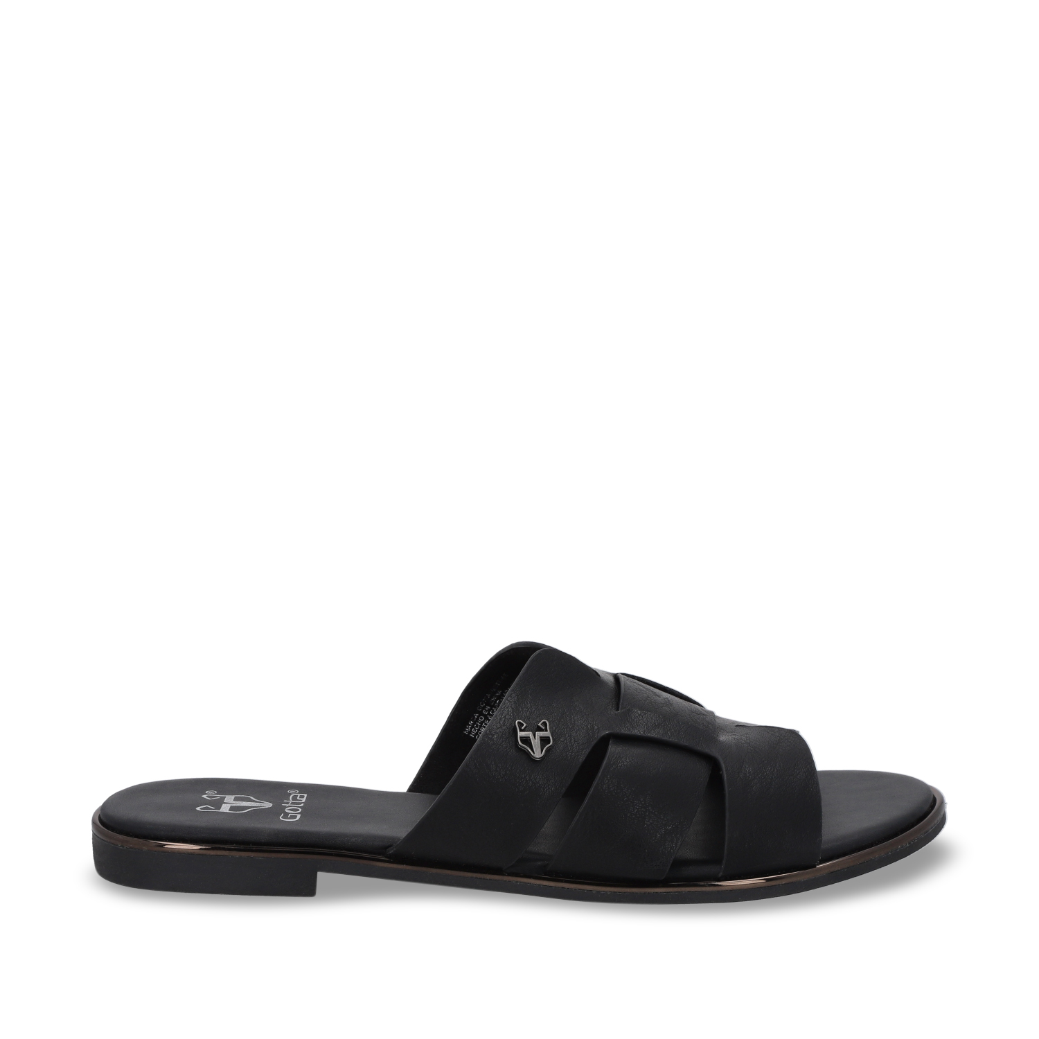 SANDALIA PLANO NEGRO MUJER 55210 - 1