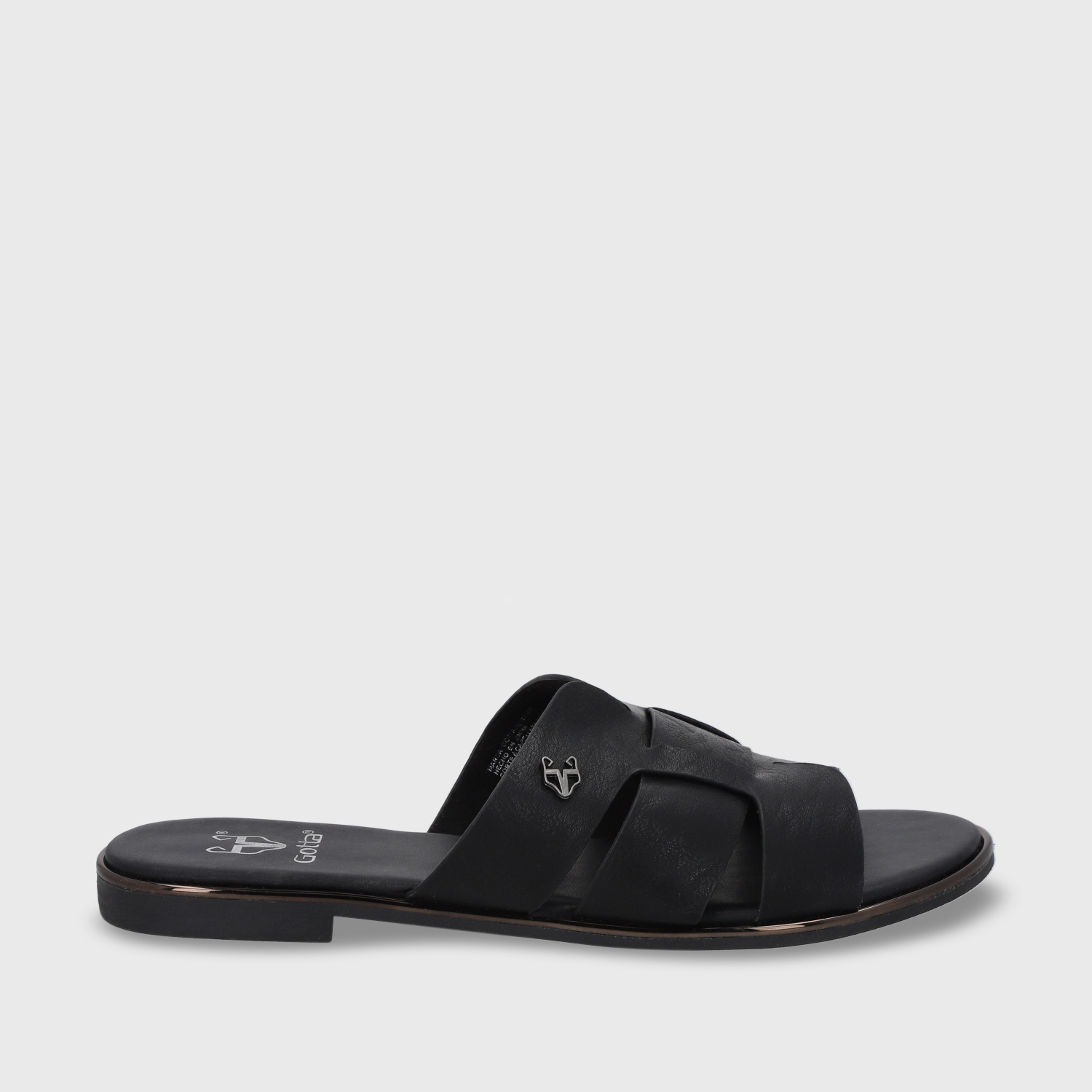 SANDALIA PLANO NEGRO MUJER 55210 - 2