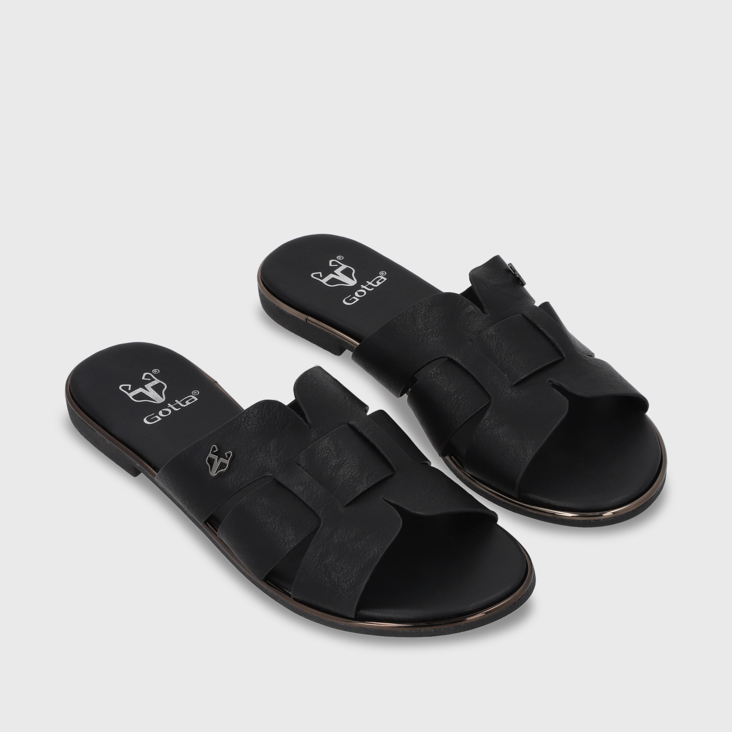 SANDALIA PLANO NEGRO MUJER 55210 - 4