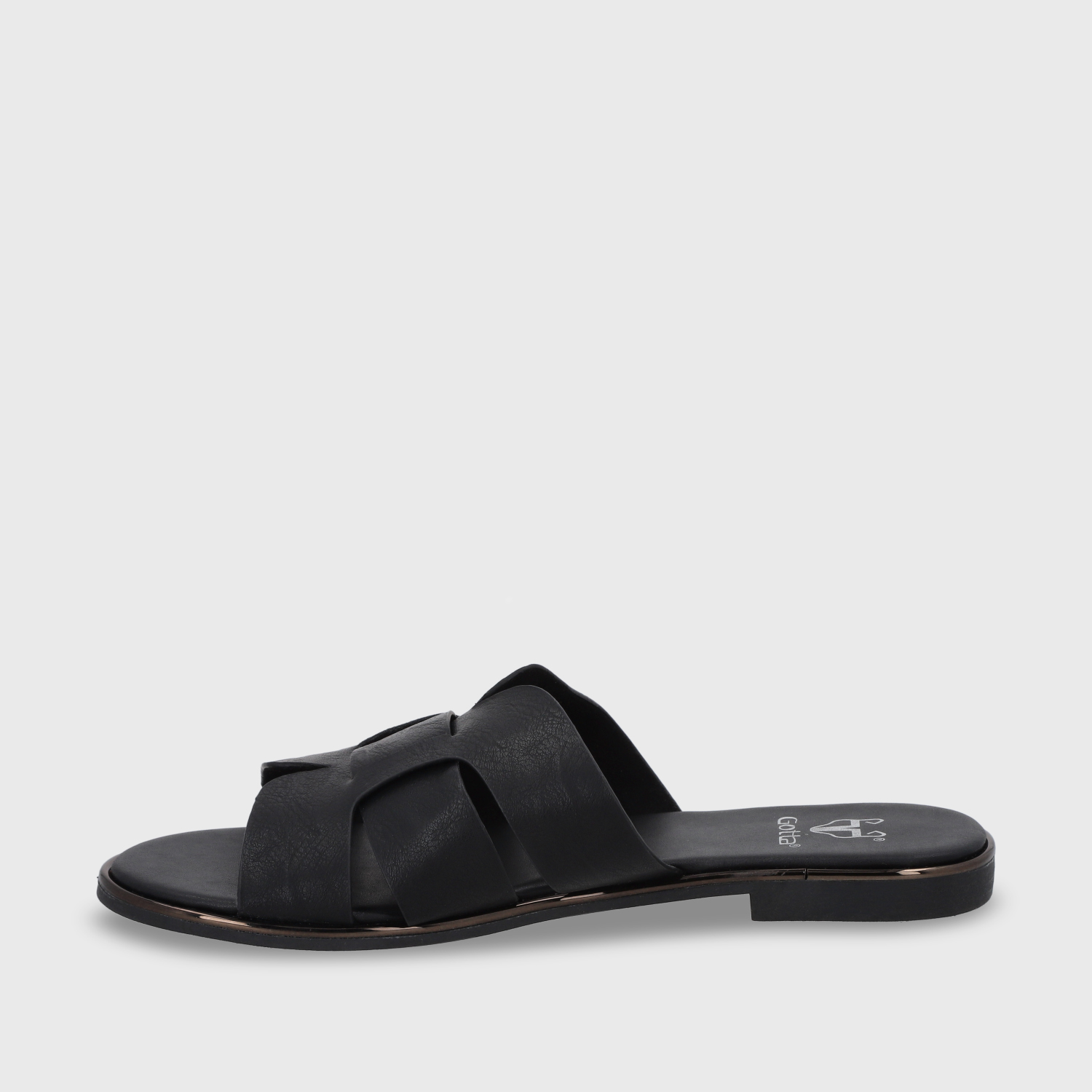 SANDALIA PLANO NEGRO MUJER 55210 - 5