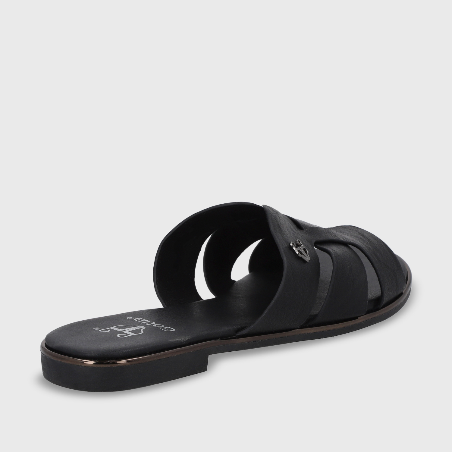 SANDALIA PLANO NEGRO MUJER 55210 - 6