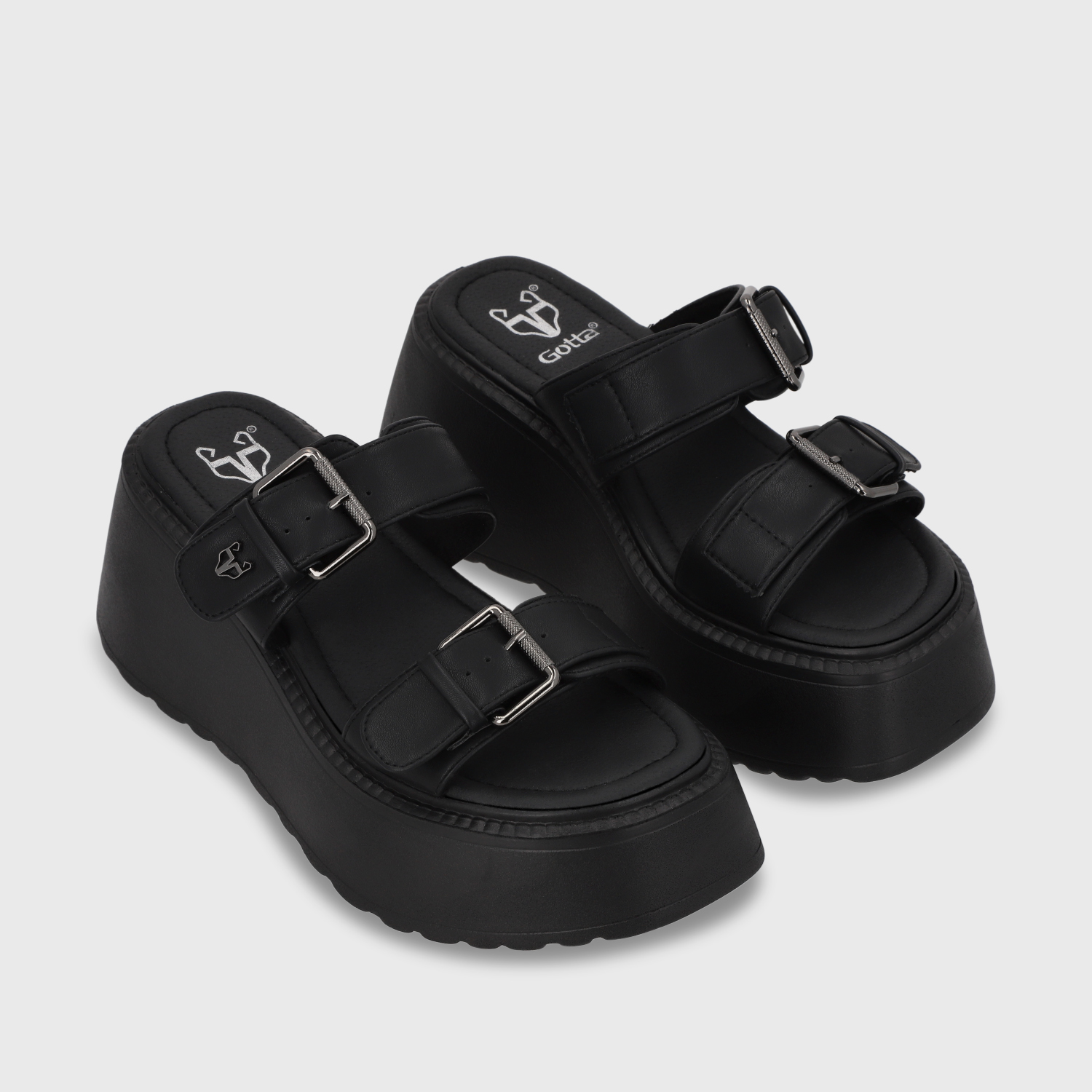SANDALIA PLATAFORMA NEGRA MUJER 53721 - 4