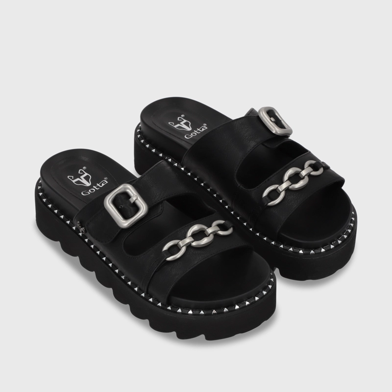 SANDALIA PLANA MUJER GOTTA NEGRA 1573D - 4