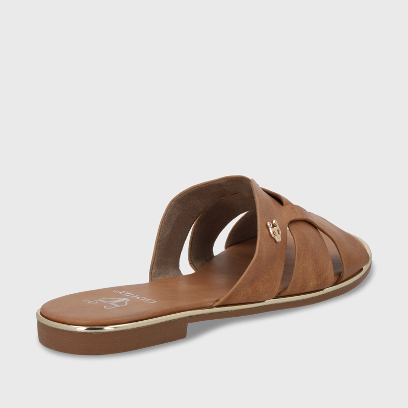 SANDALIA PLANO CAMEL MUJER 55210 - 6
