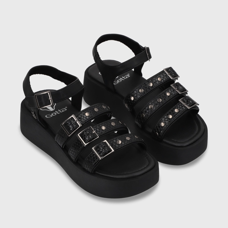 SANDALIA PLATAFORMA MUJER GOTTA NEGRO 53731 - 4