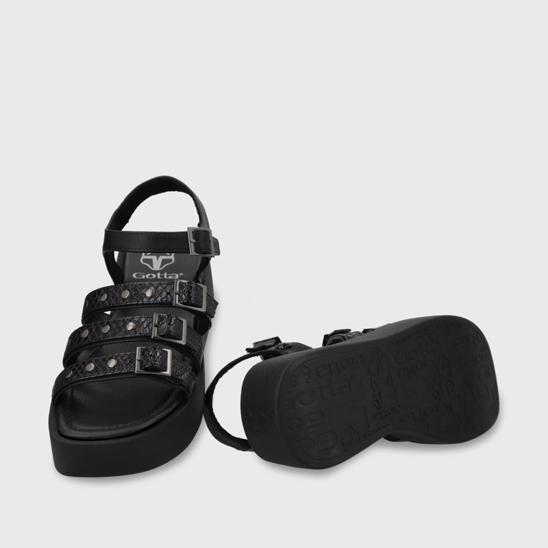 SANDALIA PLATAFORMA MUJER GOTTA NEGRO 53731 - 8