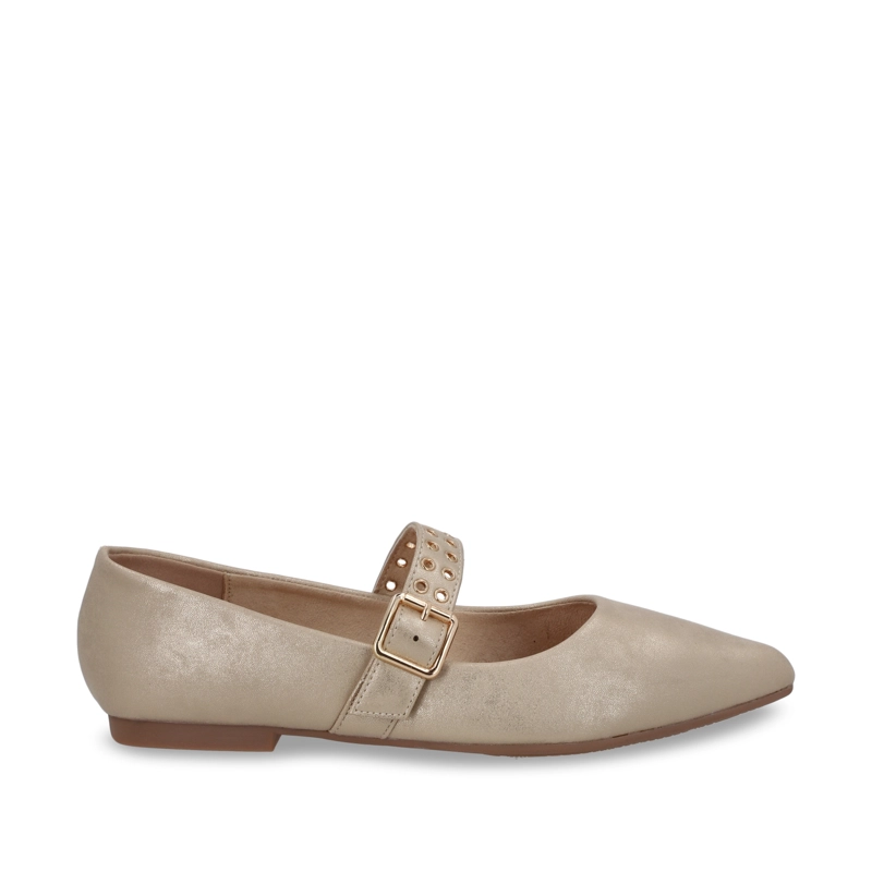 BALLERINA PLANA DORADA MUJER 54011 - 1
