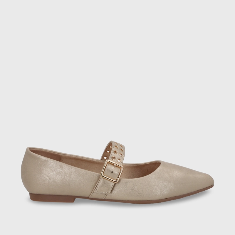 BALLERINA PLANA DORADA MUJER 54011 - 2