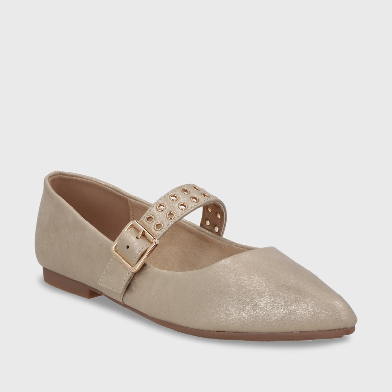 BALLERINA PLANA DORADA MUJER 54011 - 3