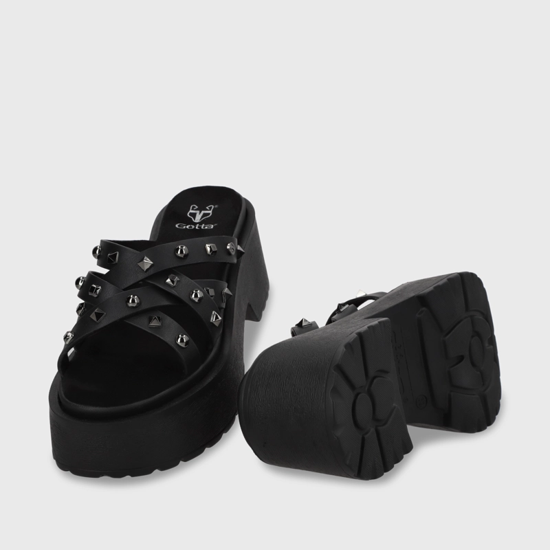 SANDALIA PLATAFORMA NEGRA MUJER 45984 - 8