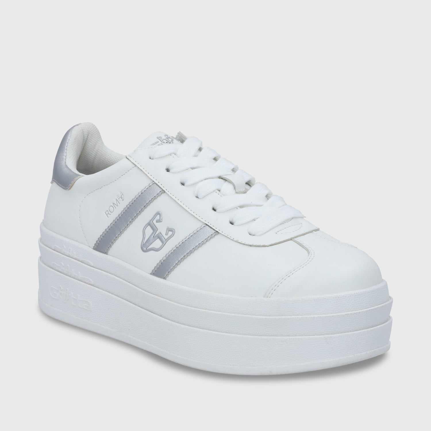 ZAPATILLA ROMA PLATAFORMA PLATEADA MUJER 53750 - 3