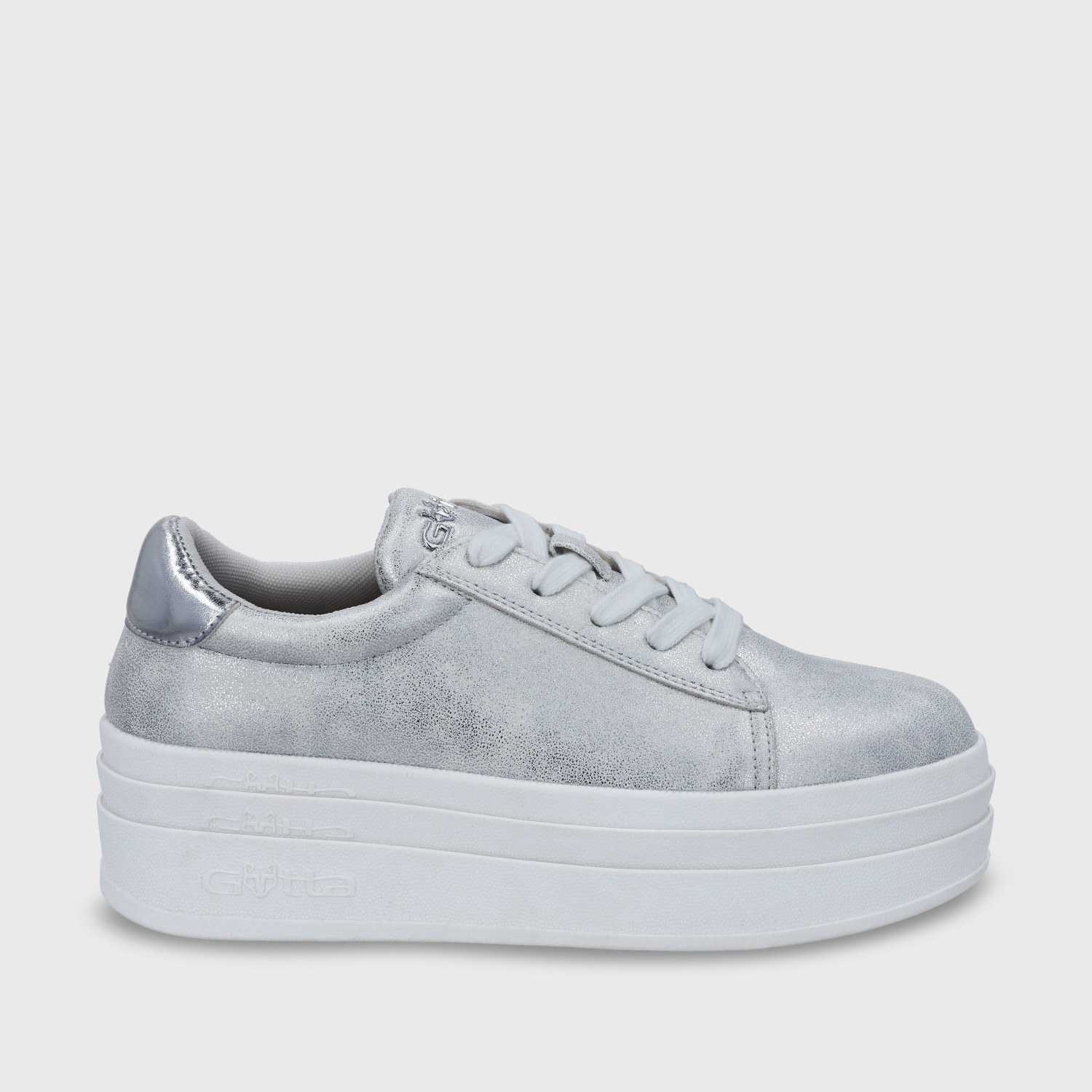 ZAPATILLA PLATAFORMA PLATEADA MUJER 53751 - 2