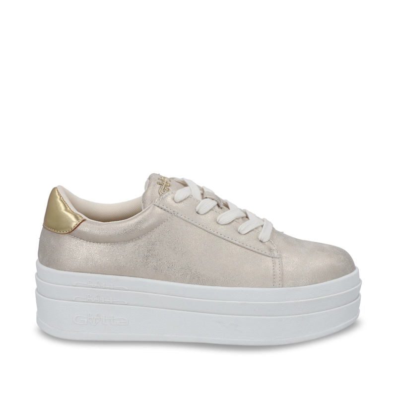 ZAPATILLA PLATAFORMA DORADA MUJER 53751 - 1