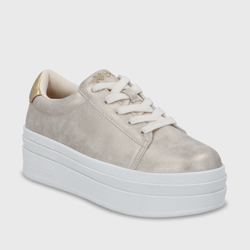 ZAPATILLA PLATAFORMA DORADA MUJER 53751 - 3