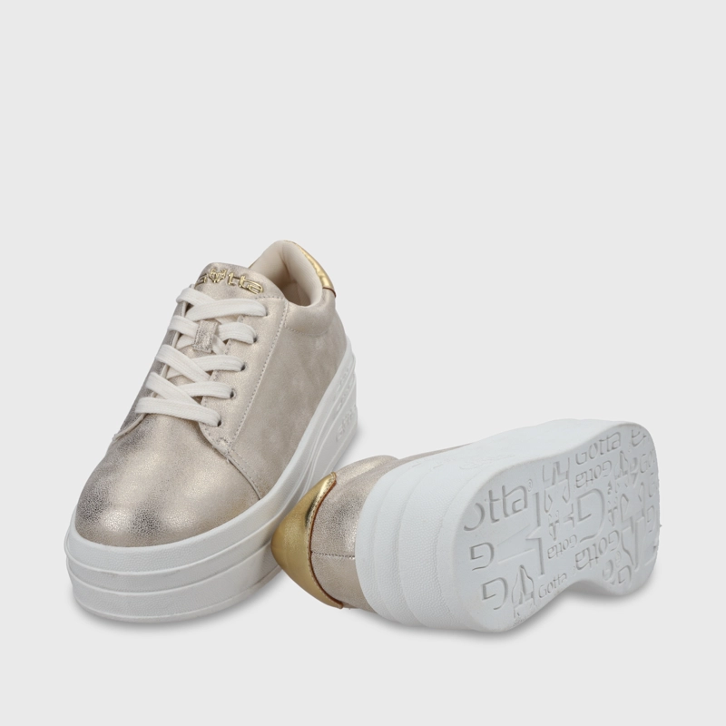 ZAPATILLA PLATAFORMA DORADA MUJER 53751 - 8
