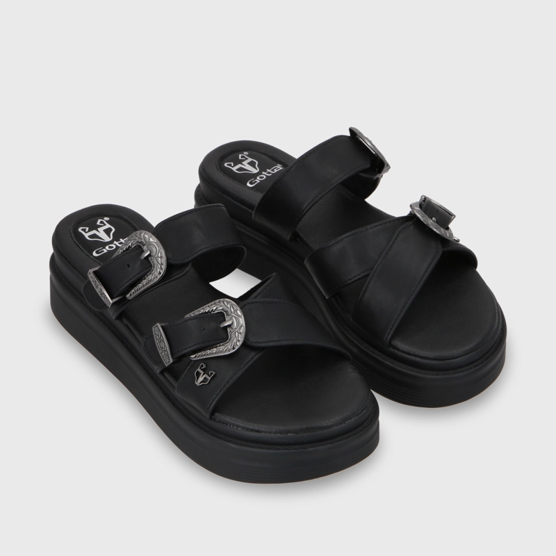 SANDALIA PLATAFORMA MUJER GOTTA NEGRO 43015 - 3