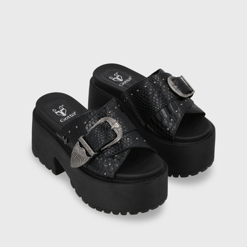 SANDALIA PLATAFORMA MUJER GOTTA NEGRO 1567D - 3