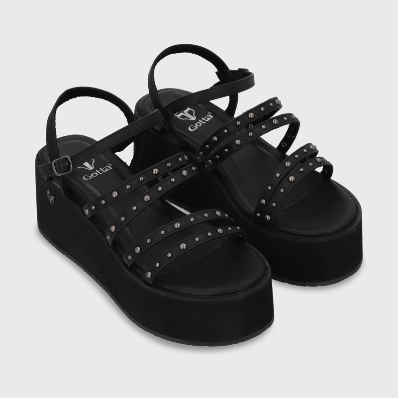 SANDALIA PLATAFORMA NEGRA MUJER GOTTA 15629 - 3