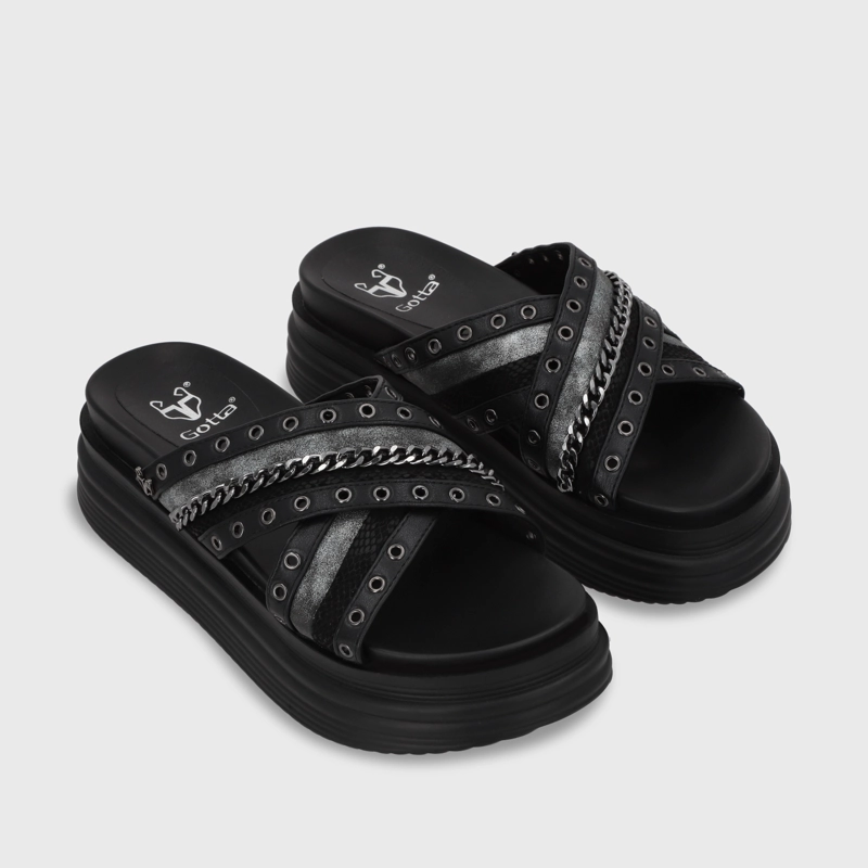 SANDALIA PLATAFORMA MUJER GOTTA NEGRO 1571B - 3
