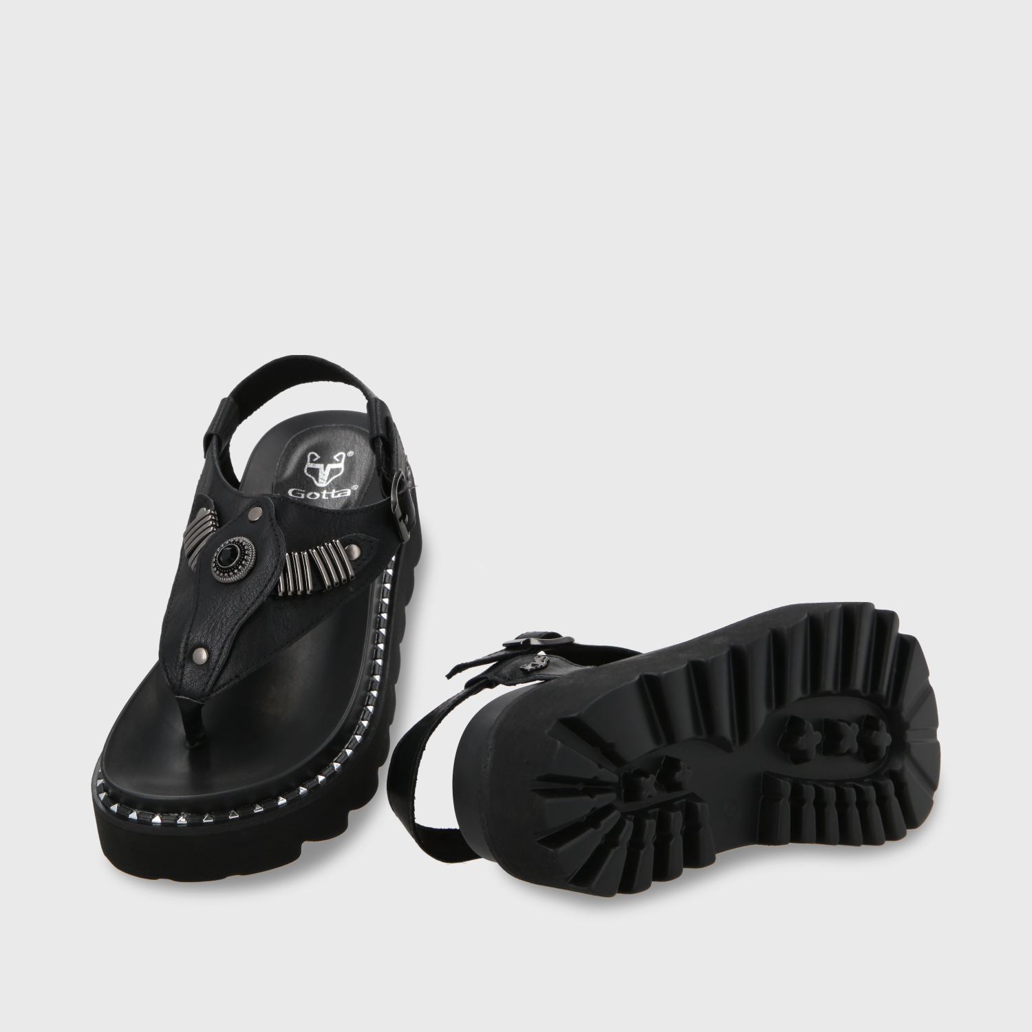SANDALIA PLANA MUJER GOTTA NEGRA 1573F - 8