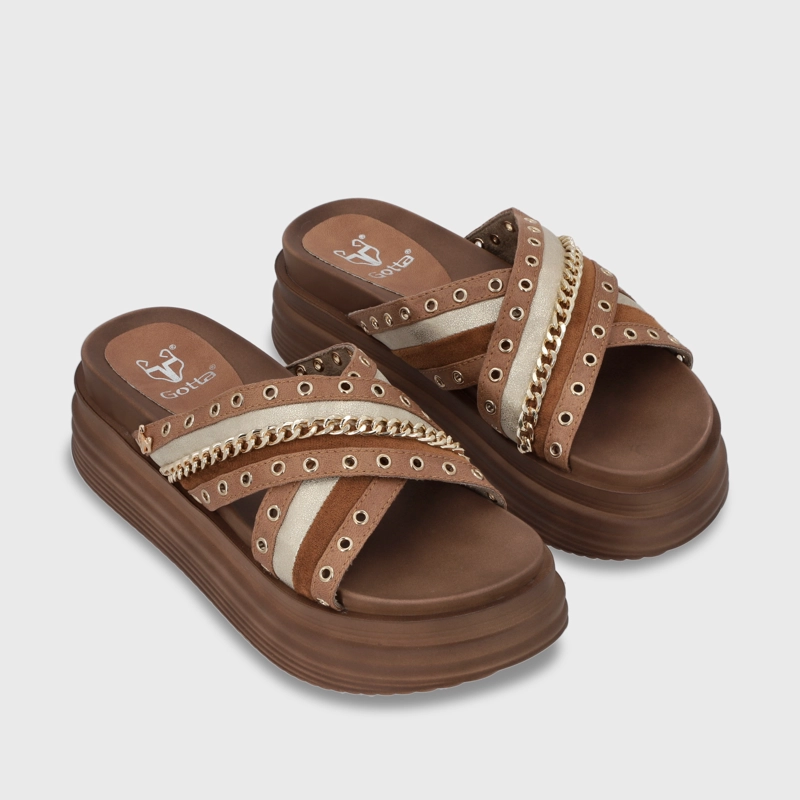 SANDALIA PLATAFORMA MUJER GOTTA CAMEL 1571B - 3