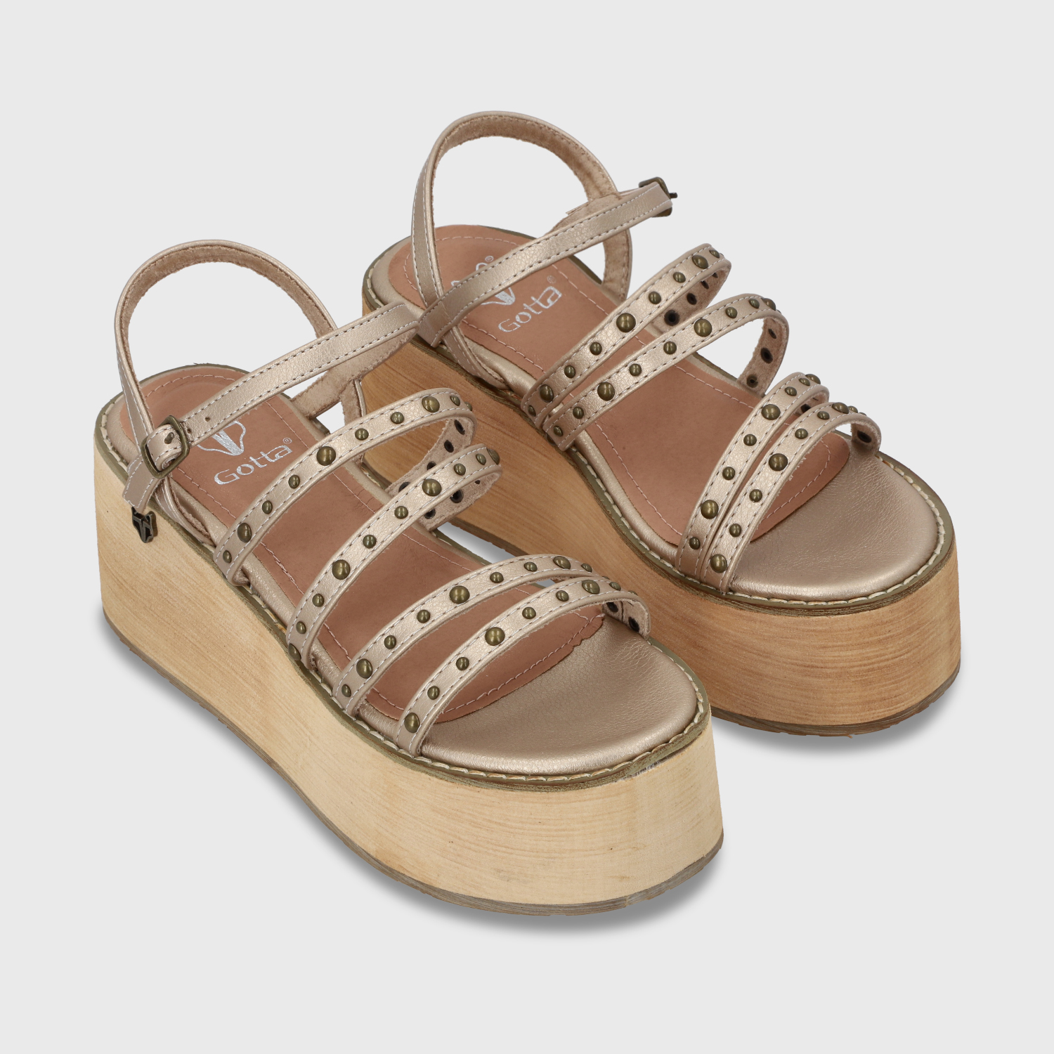SANDALIA PLATAFORMA DORADA MUJER GOTTA 15629 - 3