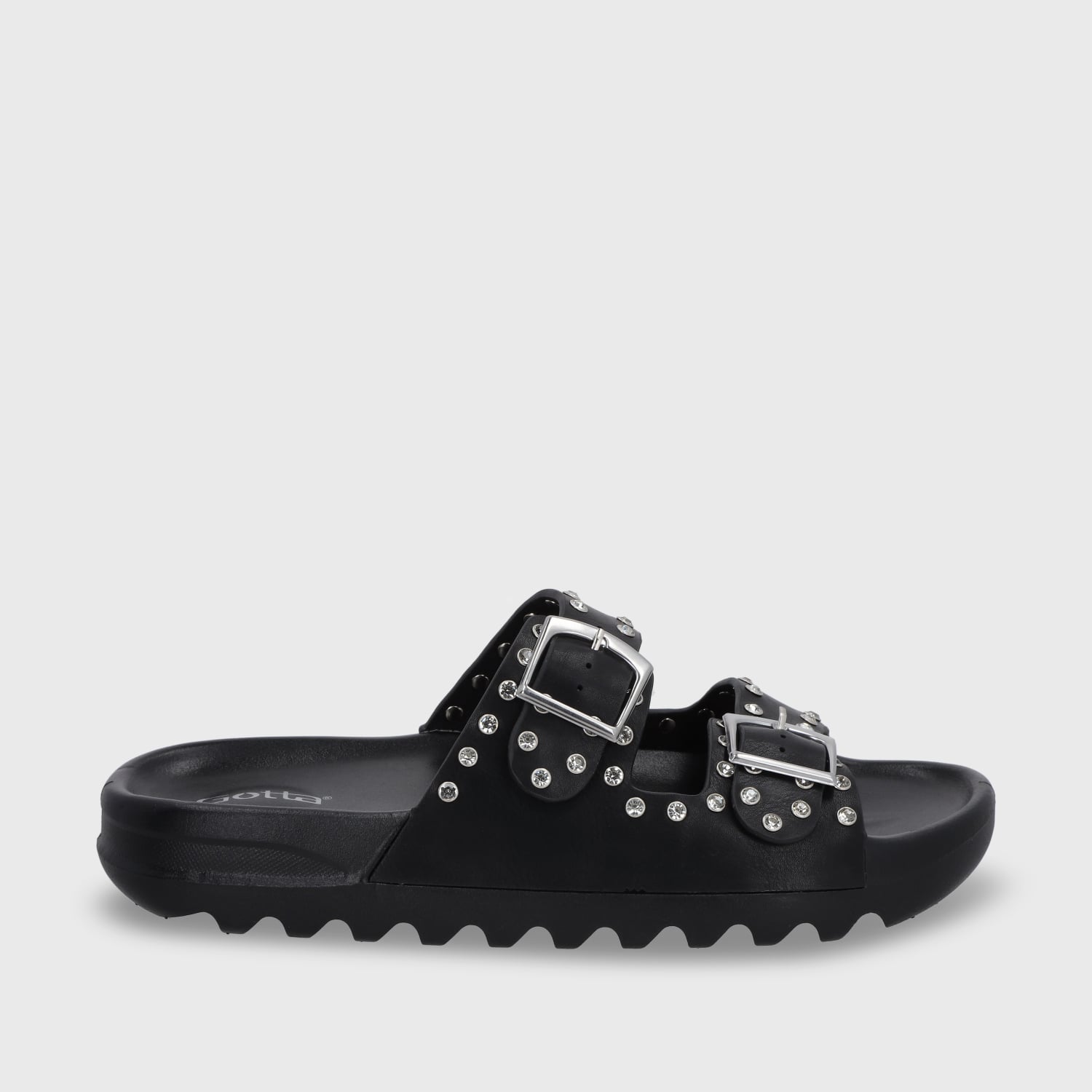SANDALIA PLANA NEGRA MUJER 52060 - 2