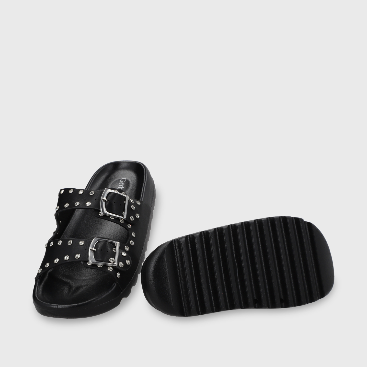 SANDALIA PLANA NEGRA MUJER 52060 - 8