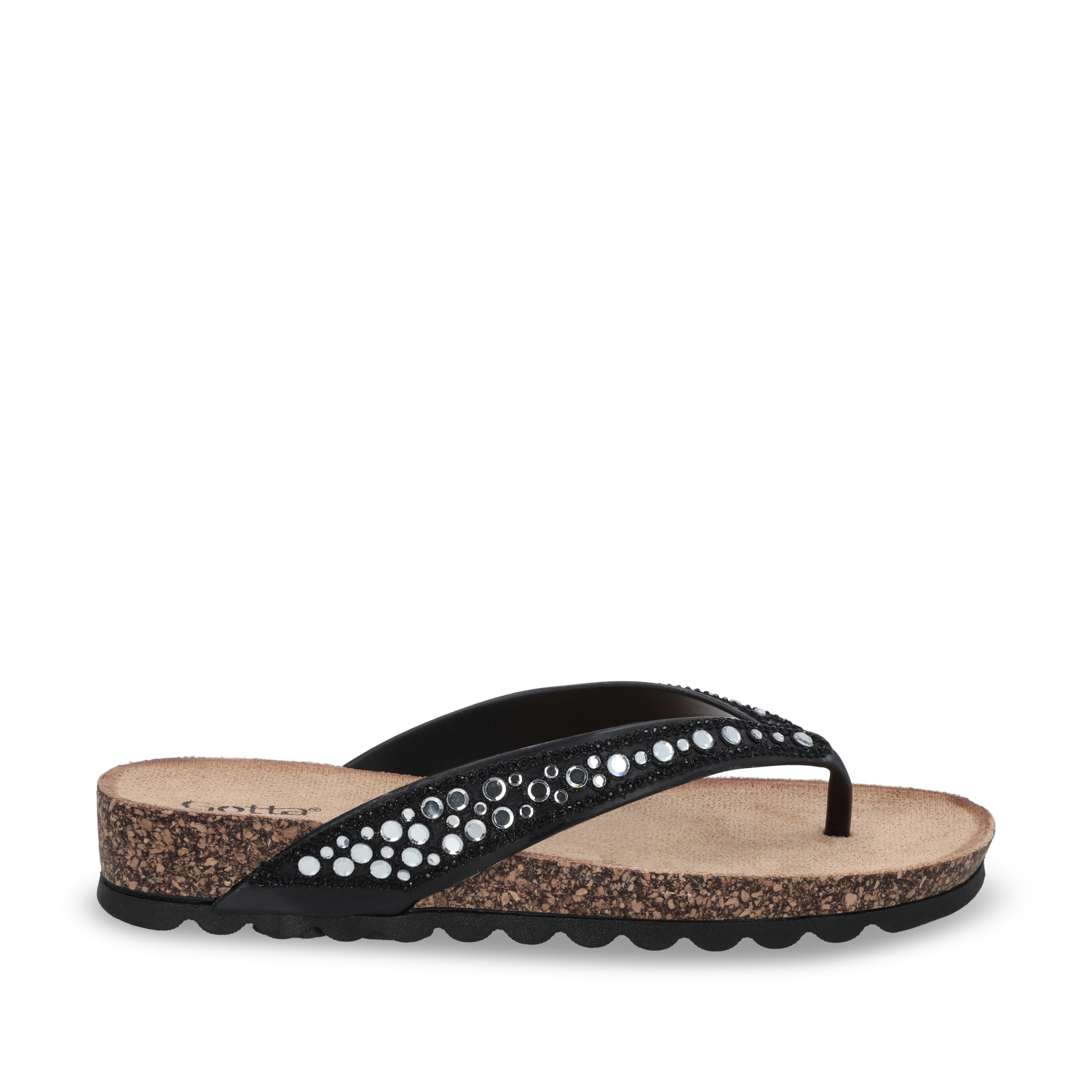 SANDALIA PLANA NEGRA MUJER 52020 - 1