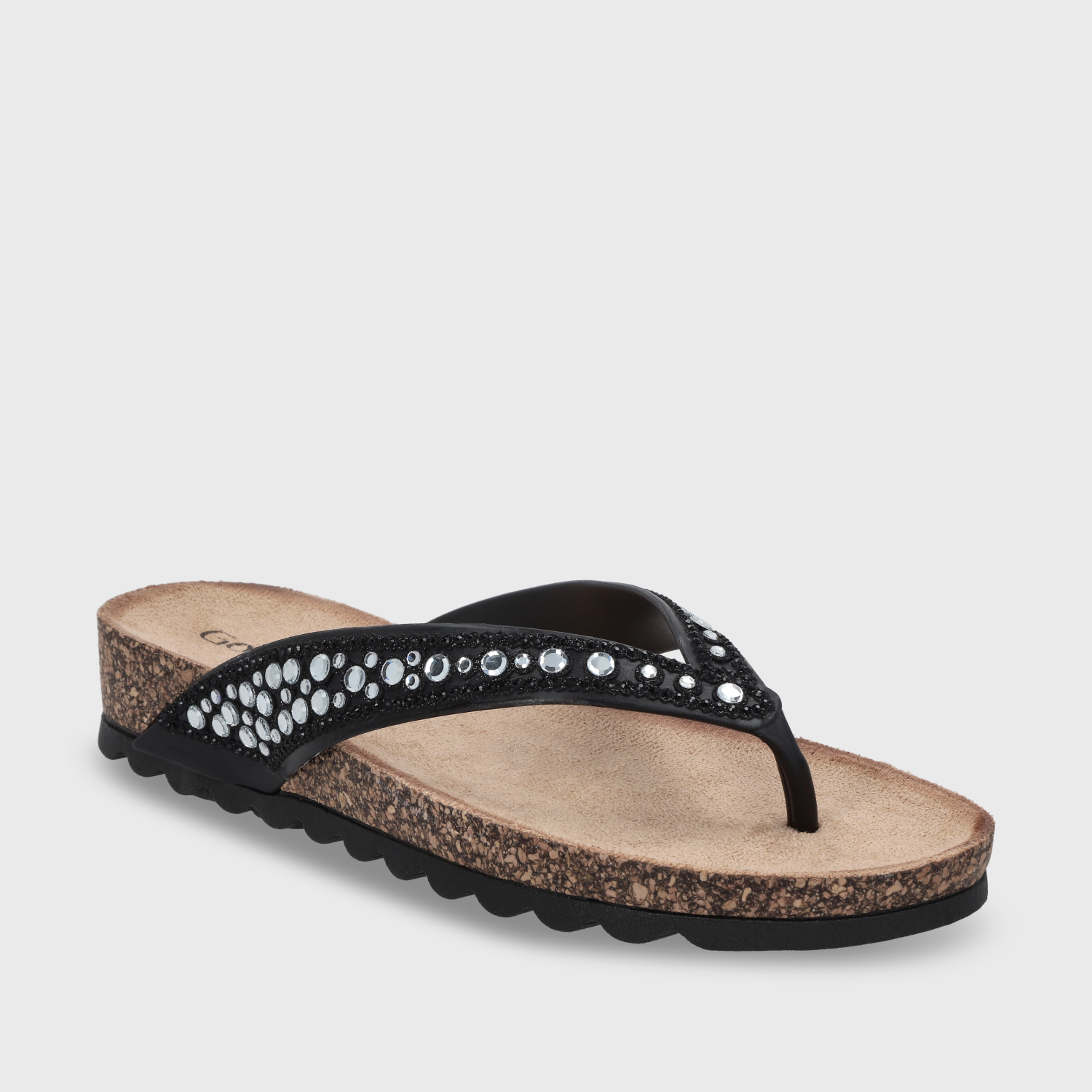 SANDALIA PLANA NEGRA MUJER 52020 - 2