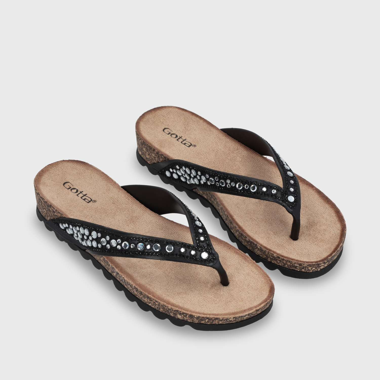 SANDALIA PLANA NEGRA MUJER 52020 - 3