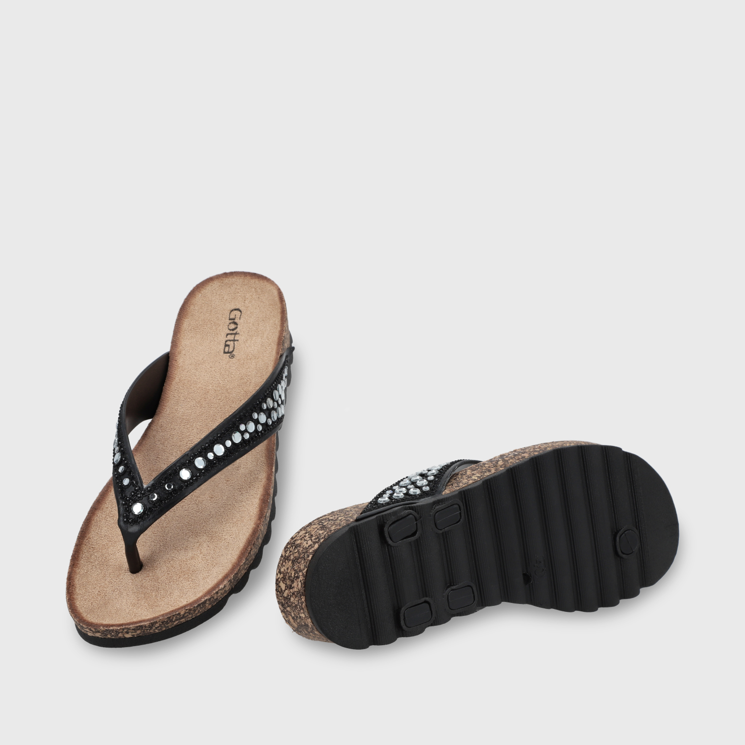 SANDALIA PLANA NEGRA MUJER 52020 - 7